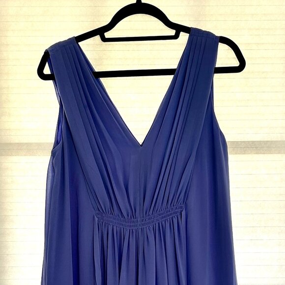 HD Paris Anthropologie Periwinkle Blue Greek Goddess Dress Size 10 - Picture 4 of 8